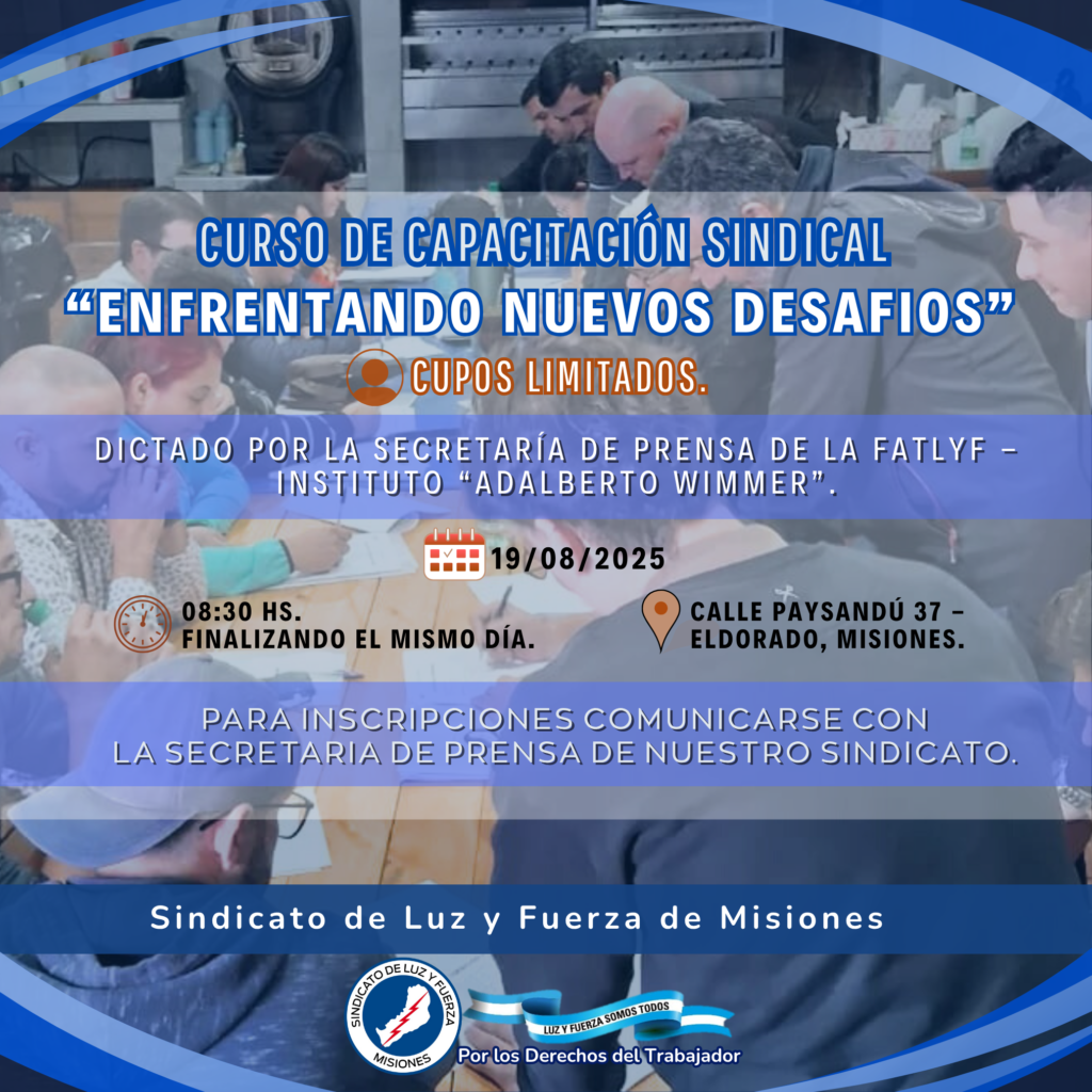 CURSO DE CAPACITACION SINDICAL: AGOSTO 2025.